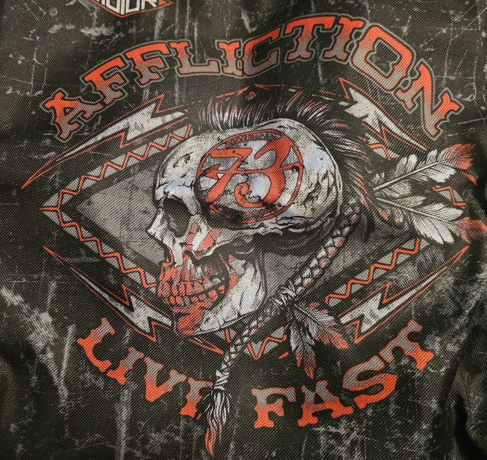Affliction Buckle Live Fast Drawstring Sackpack Drawsting, Side Zip Y2K Grunge