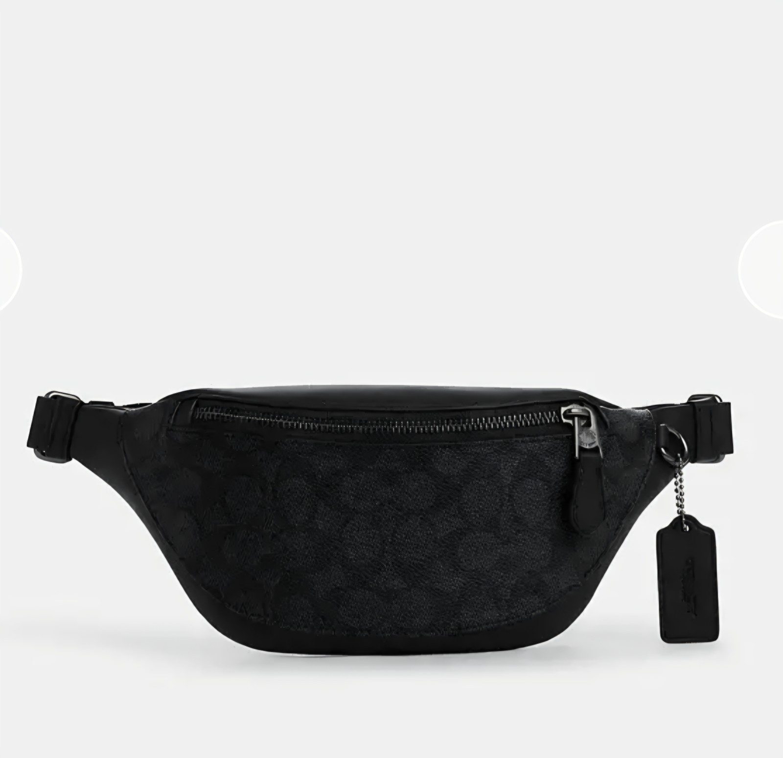 NWT Coach Warren Mini Belt Bag In Signature Canvas Gunmetal Charcoal Black CW369