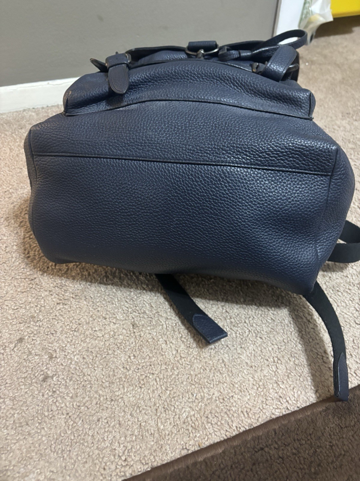 COACH 29523 Bleecker Backpack Navy Blue Pebble Leather