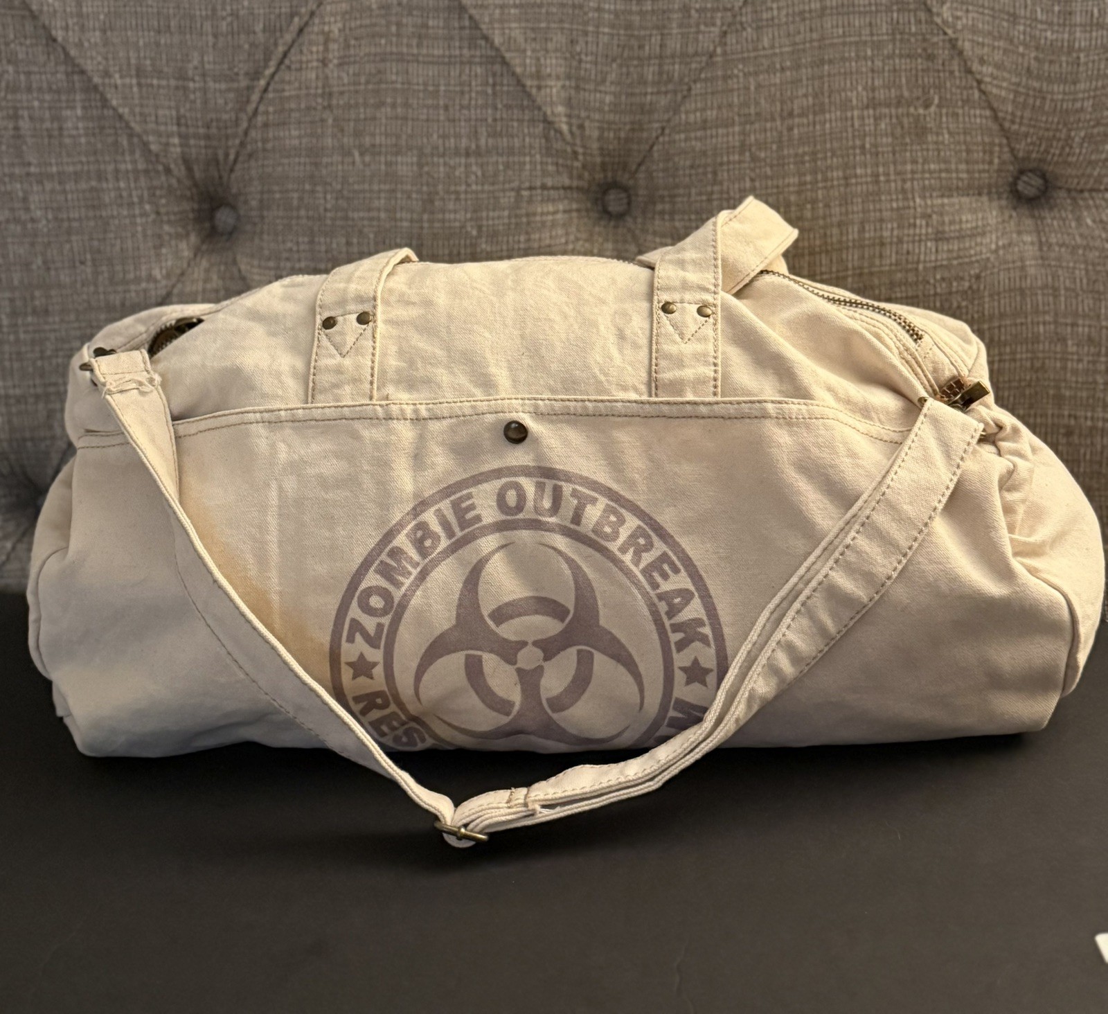 Zombie Outbreak Response Team Duffle Heavyweight Canvas Bag CafePress