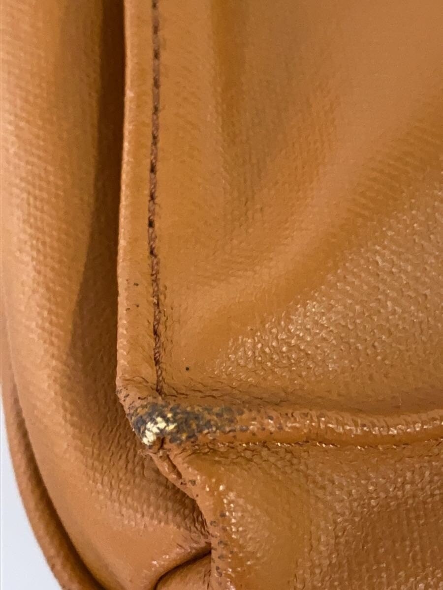 Authentic PORTER Leather Shoulder Bag 29cm High Camel Unlined Simple Design