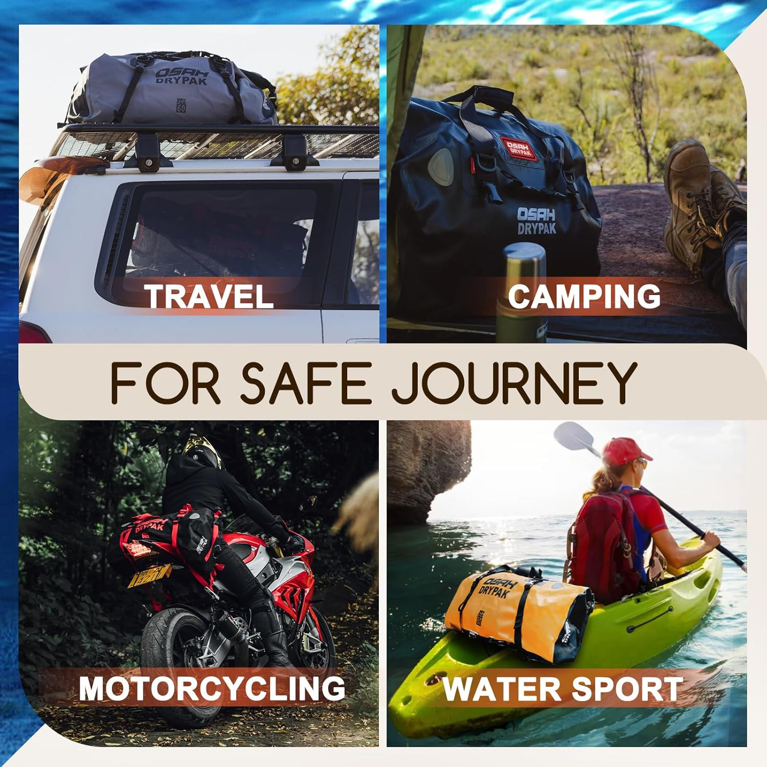 Waterproof Duffel Bag – Motorcycle Dry Bag Tail Bag with Large Storage Space, Wa