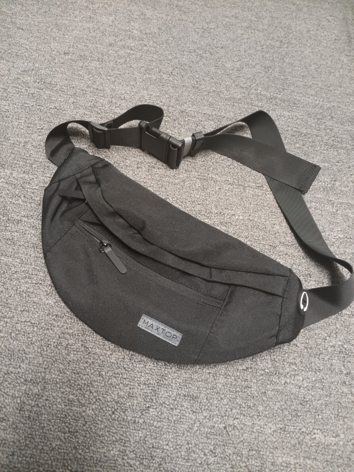 Nrand New Basic Black MAXTOP Fanny Pack Unisex Multiple Compartments