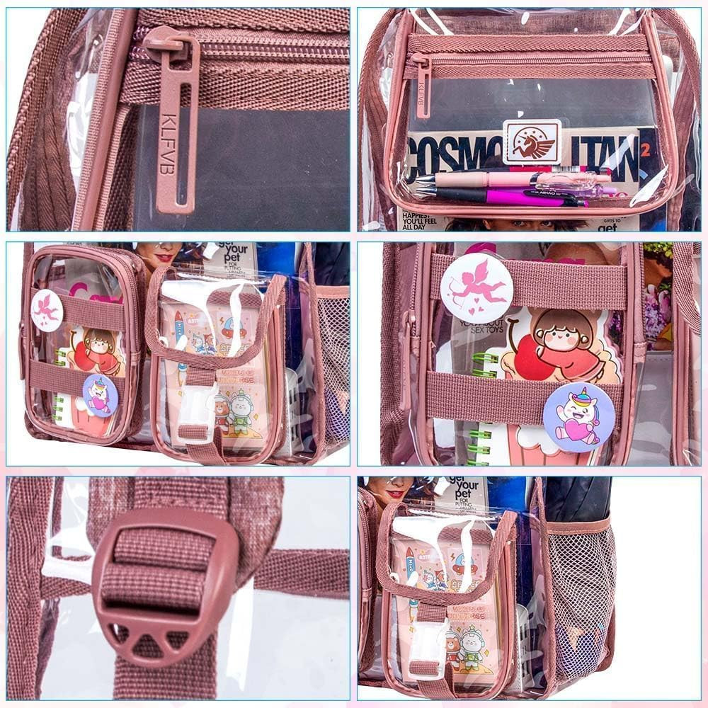 Clear Backpack, Heavy Duty Transparent Bookbag for Women and Men | Heavy Duty