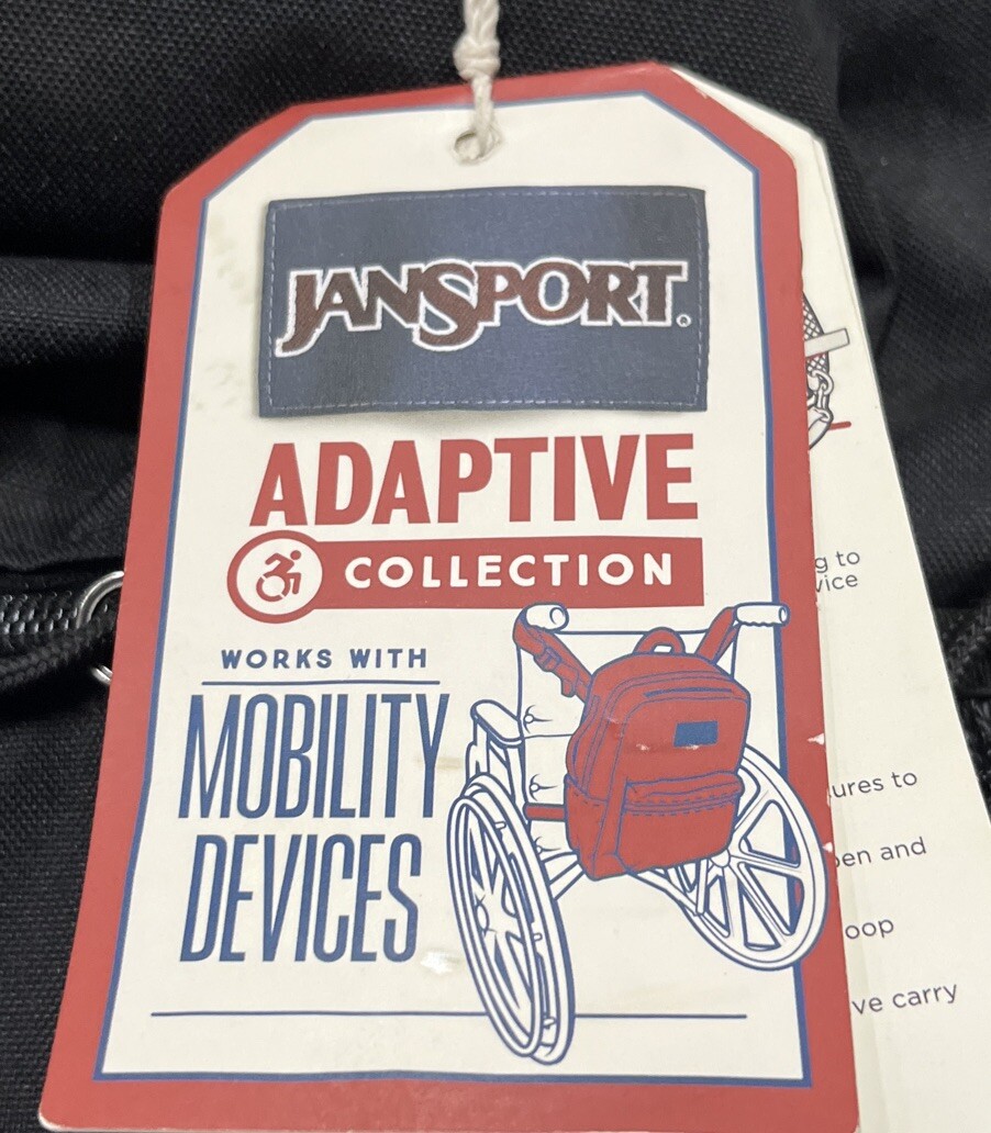 JanSport Central Adaptive Pack Wheelchair And Walker Compatible Backpack, Black