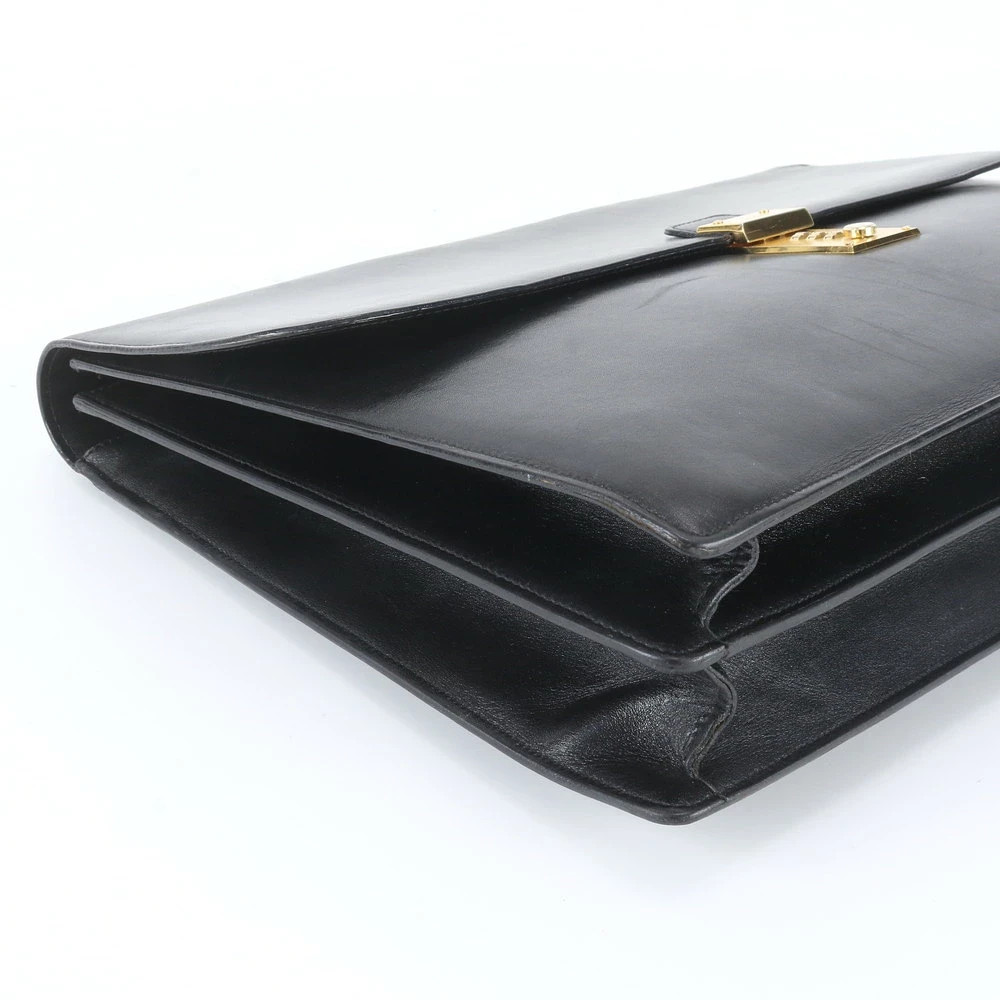 Bally Briefcase Handbag Clutch Bag Business Leather Black 40x30x6cm pre-owned