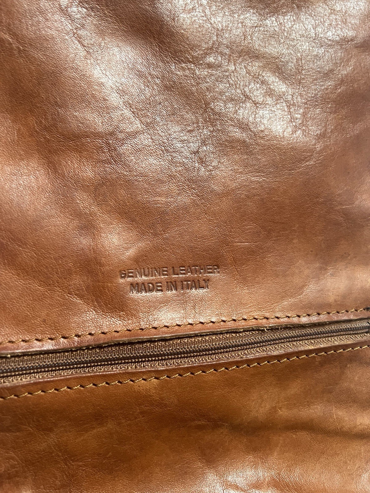 Cristina Rui Brown Backpack Buckle Drawstring Zip Inner Outer Pockets Men’s