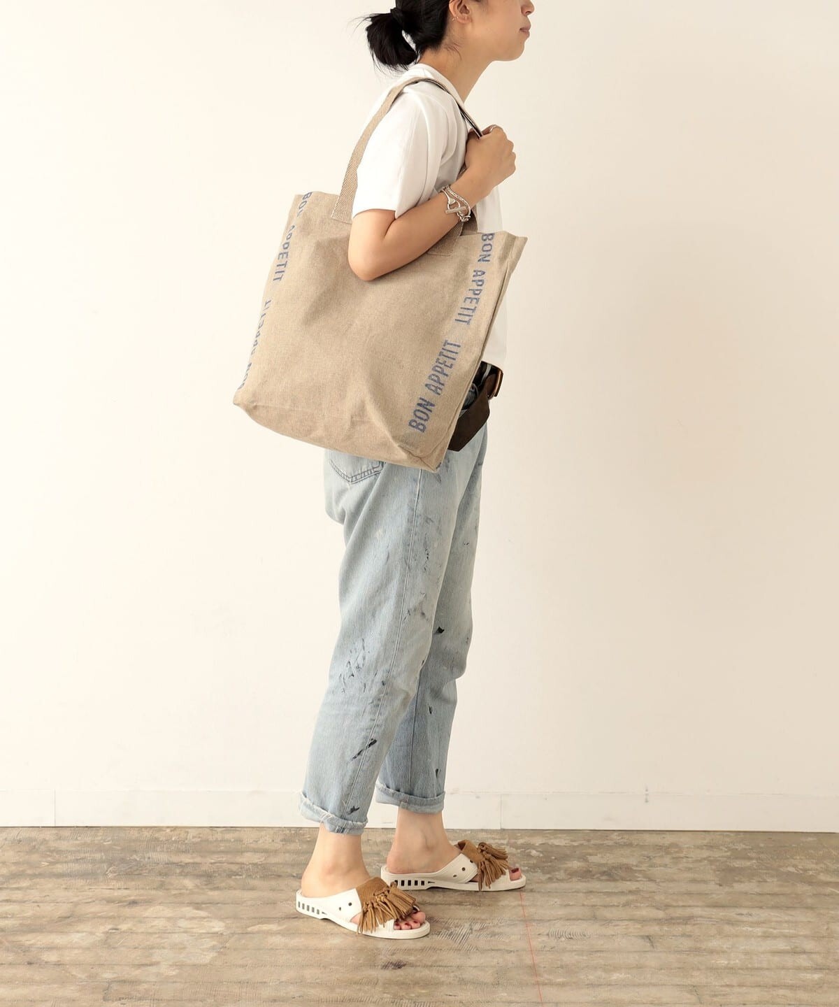 (ASK availability First) BEAMS Charvet Editions / “BON APPETIT” Linen Tote new