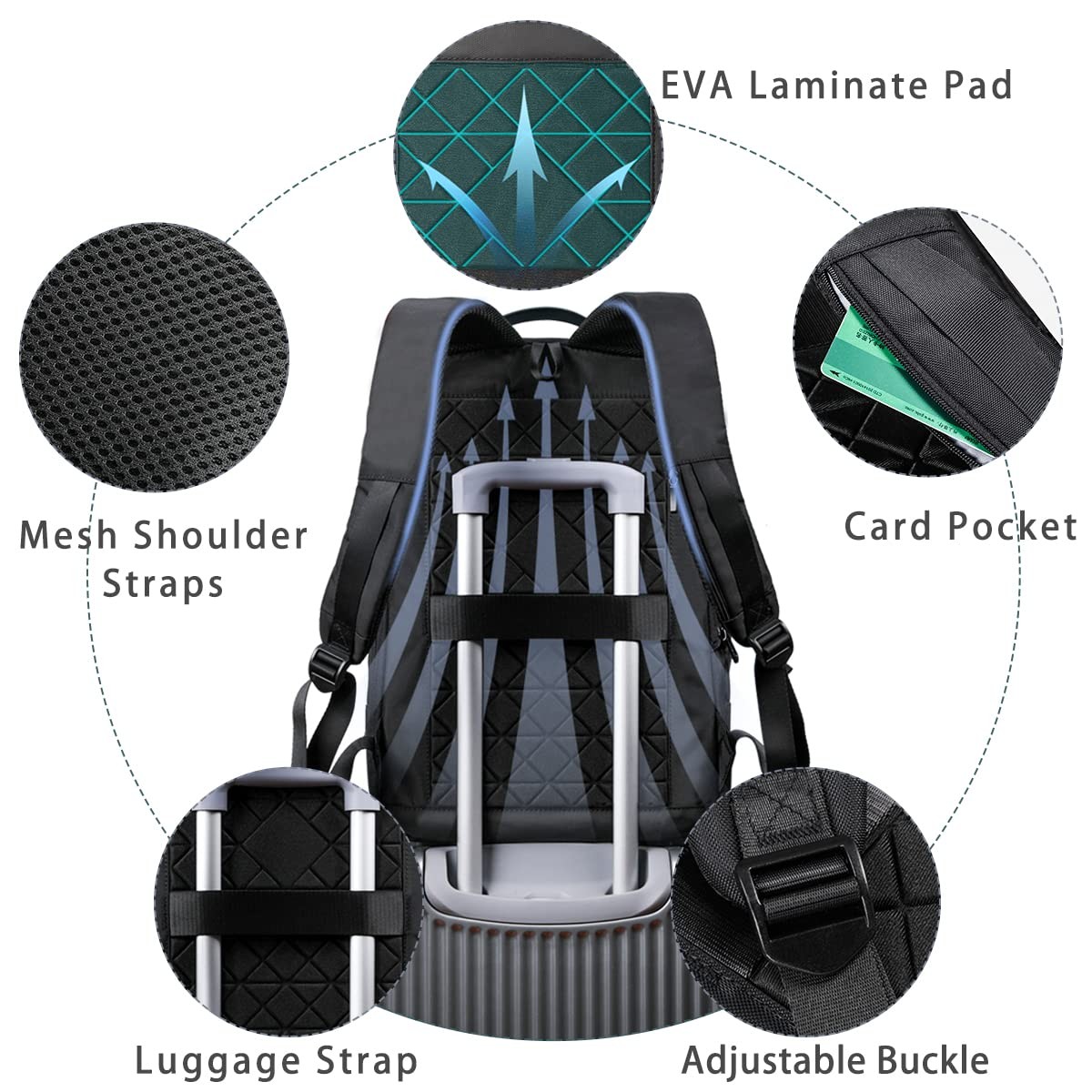 hk Backpack for Men Business Slim Backpack with USB Charger Computer Lightwei…