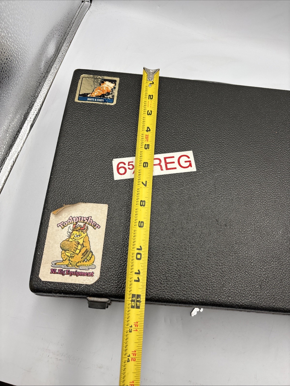 vintage samsonite briefcase Hard Shell W Key Oil Rig Owned Stickers