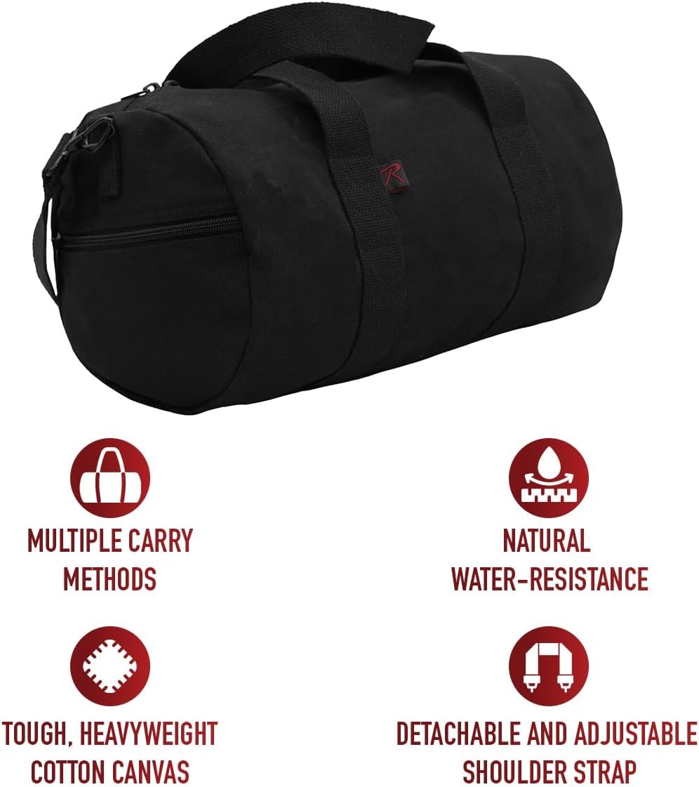 24″ Heavy-Duty Canvas Shoulder Duffle Bag – Rugged Travel Gym Gear Equipment Bag