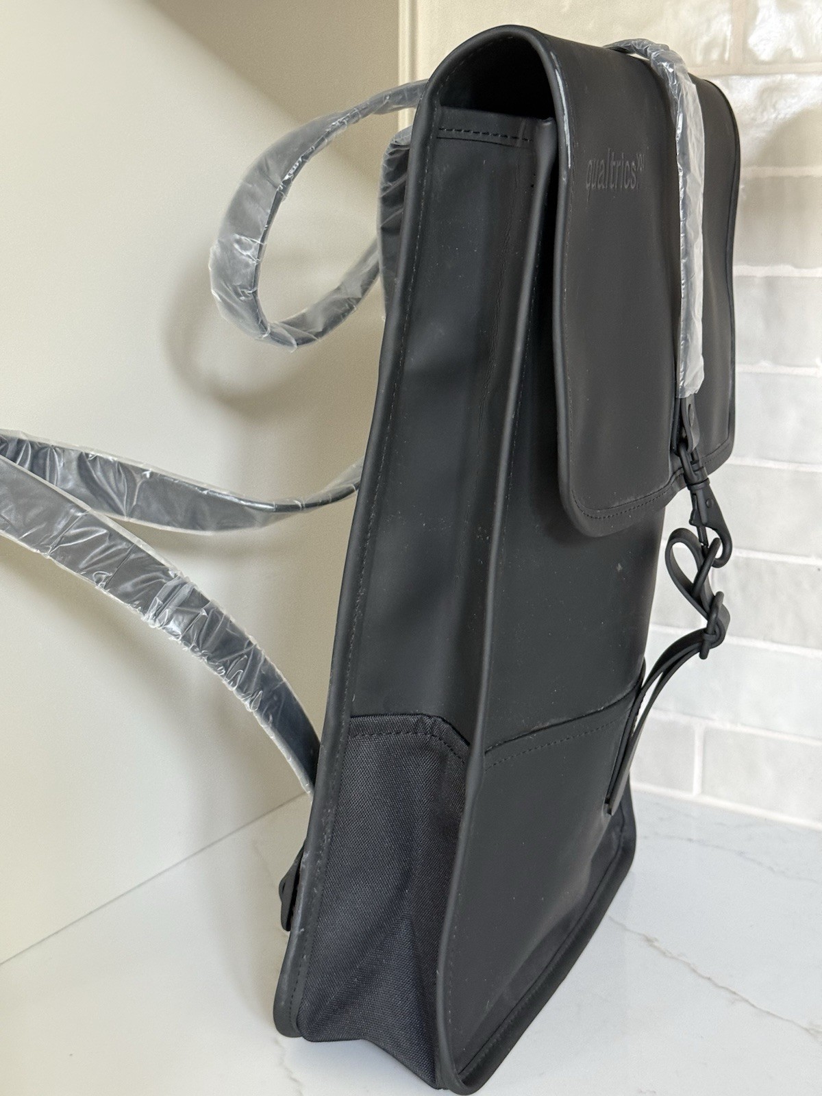 Rains W3 Backpack Black Waterproof Minimalist Magnetic Snap Laptop Rucksack $140