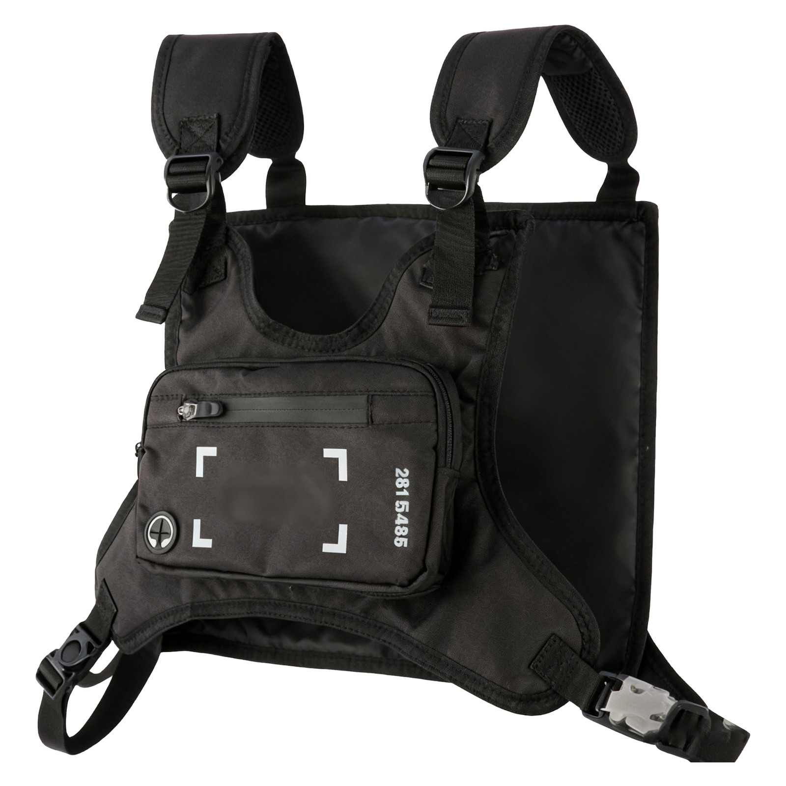 (Black)Generic Waterproof Chest Bag Lightweight Nylon Wear Resistant Chest Pack