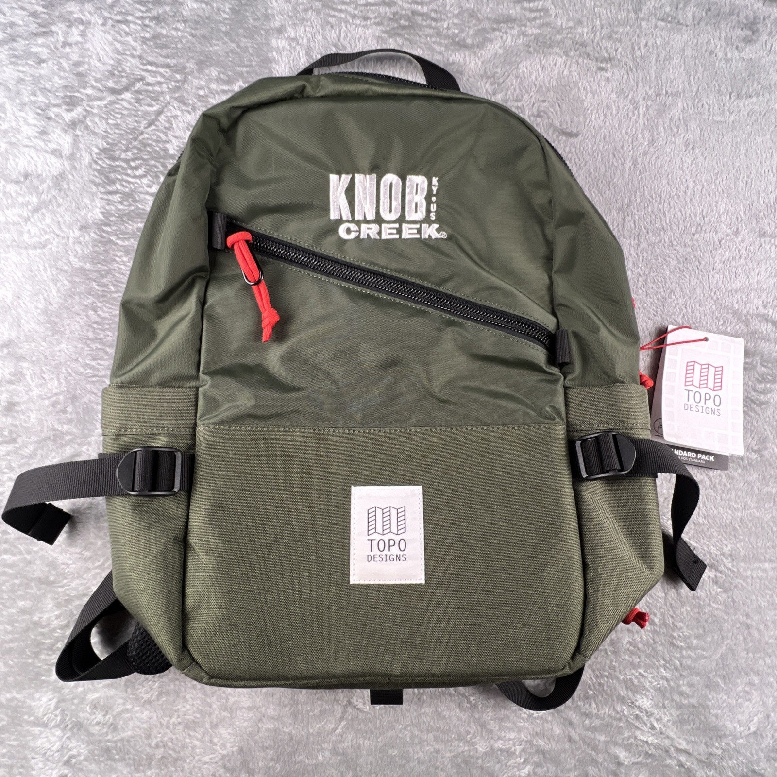 Topo Designs Standard Pack Backpack Olive Green Knob Creek Logo Laptop 22L NWT