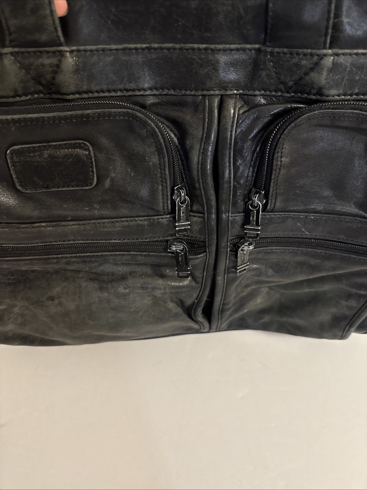 Tumi Alpha Series Black Napa Leather Expandable Briefcase 9674D3