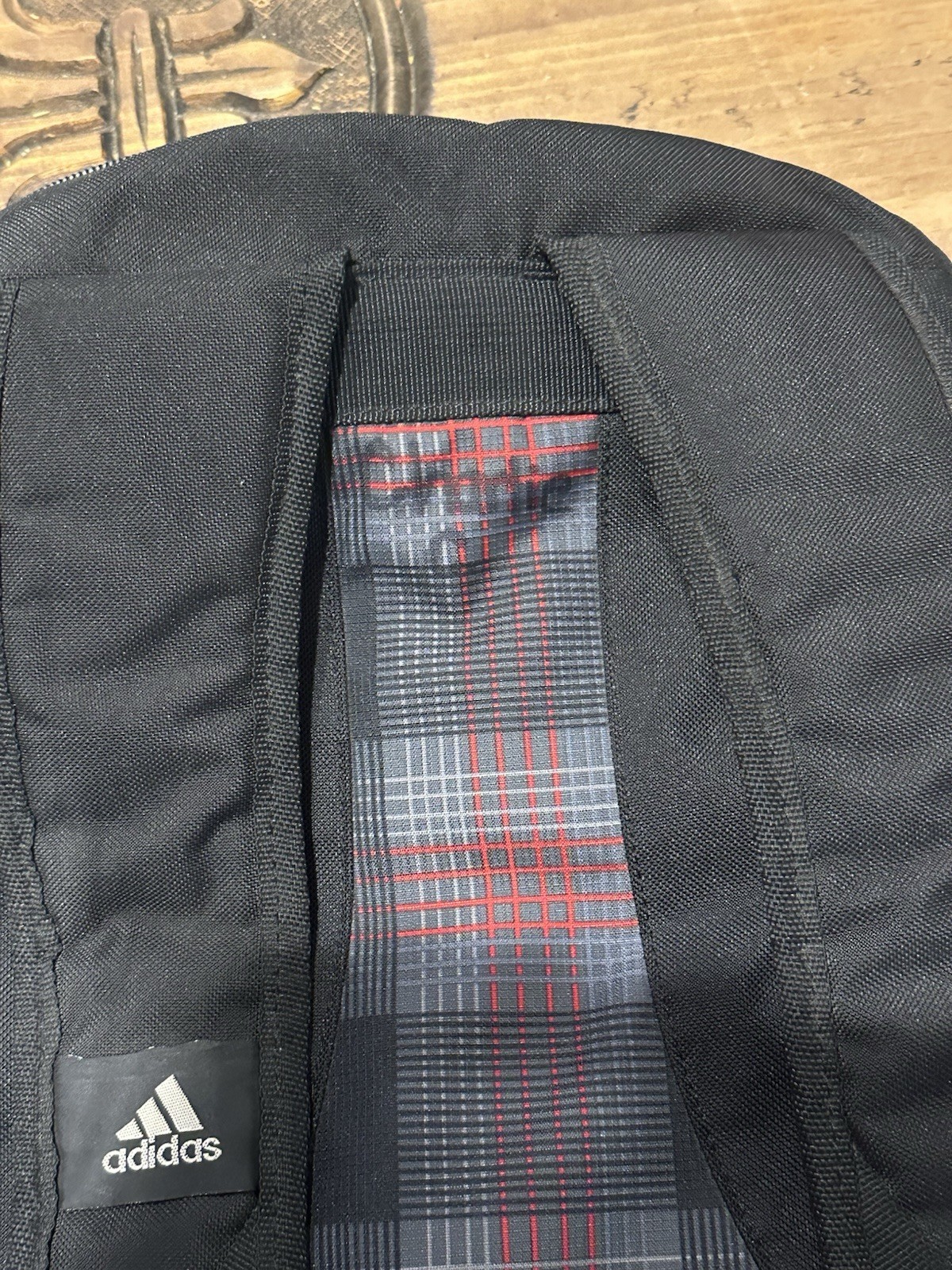 Adidas Large Laptop Backpack Unisex RARE Plaid Layout VERY CLEAN