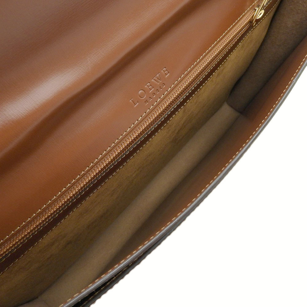 LOEWE Anagram Day Promatico Business Bag Leather Brown Briefcase Document
