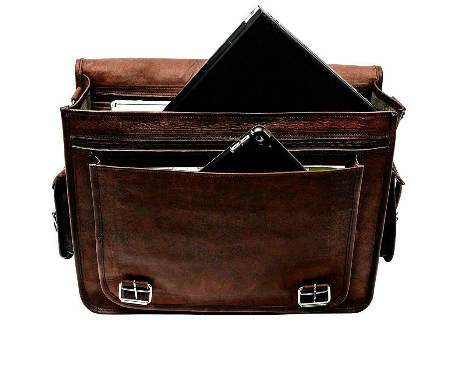 Bag Genuine Vintage Leather Briefcase Messenger Satchel Sling Men’s Large Laptop