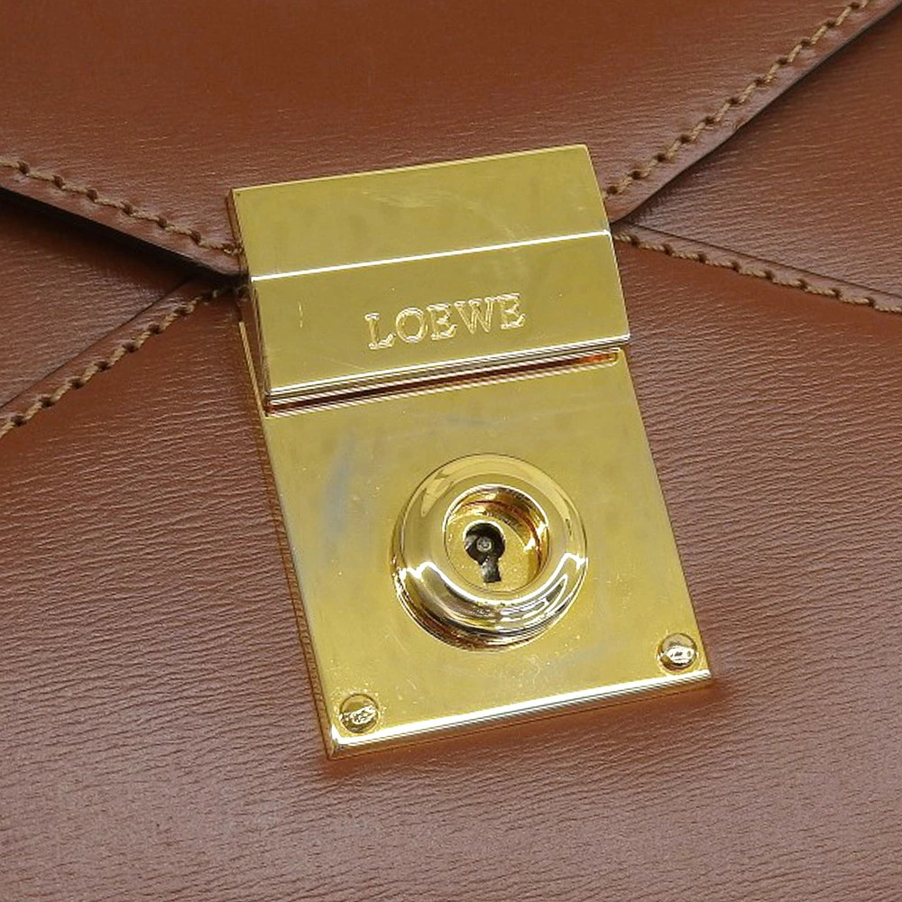 LOEWE Anagram Day Promatico Business Bag Leather Brown Briefcase Document