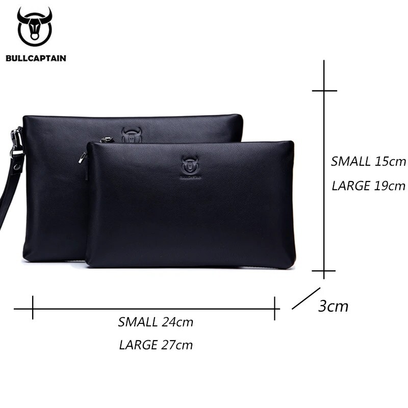 BULLCAPTAIN Men’s Soft Leather Handbag Business Travel Hand Bag