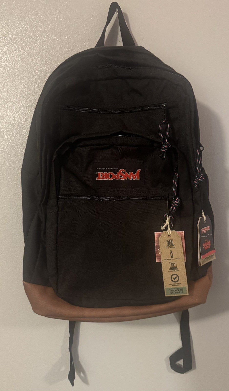 JanSport × Stranger Things Upside Down 34L Cool Student 17.5” Black Backpack