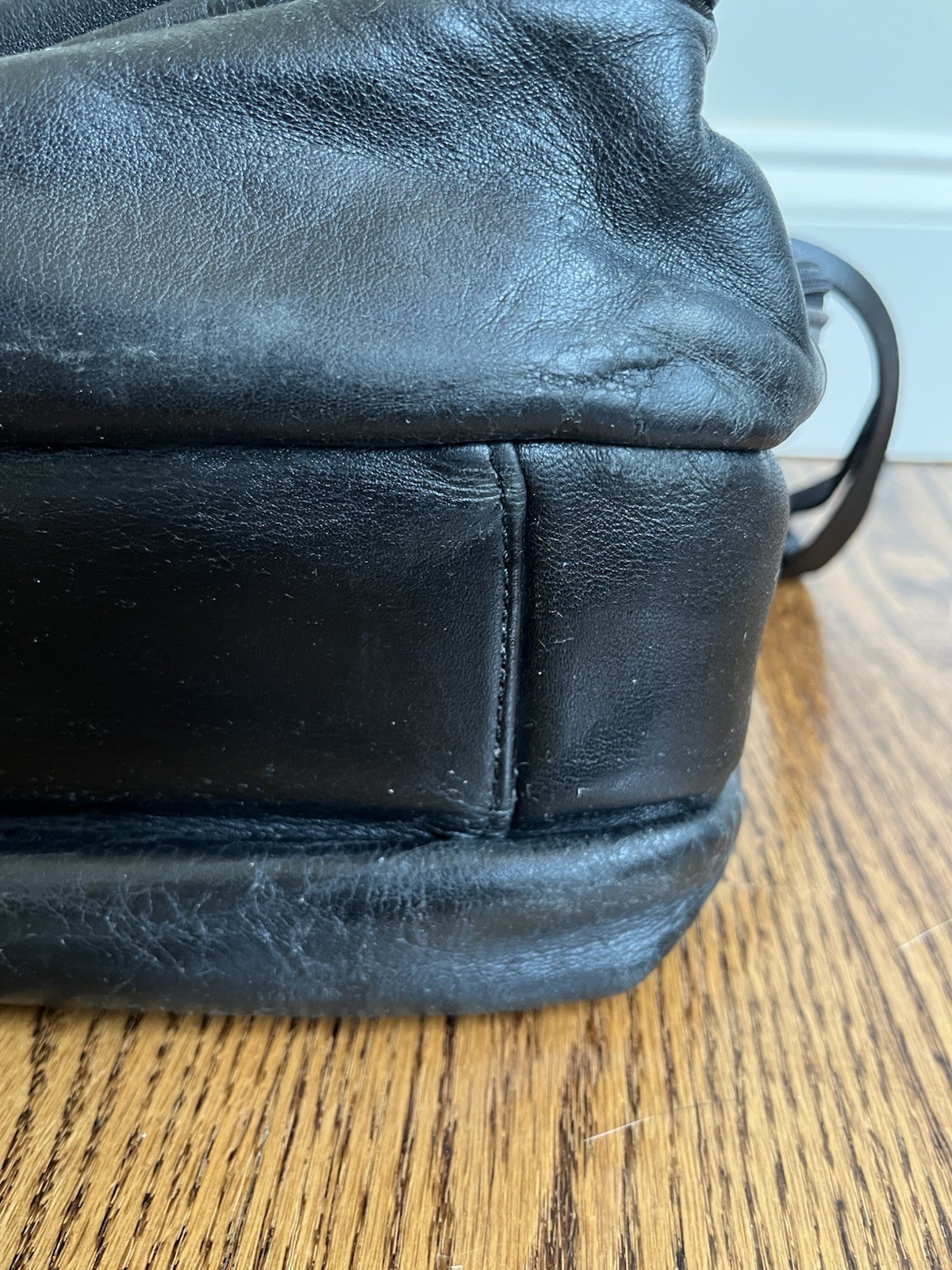 Vtg TUMI Vintage Expandable Leather Organizer Laptop Large Briefcase – Black