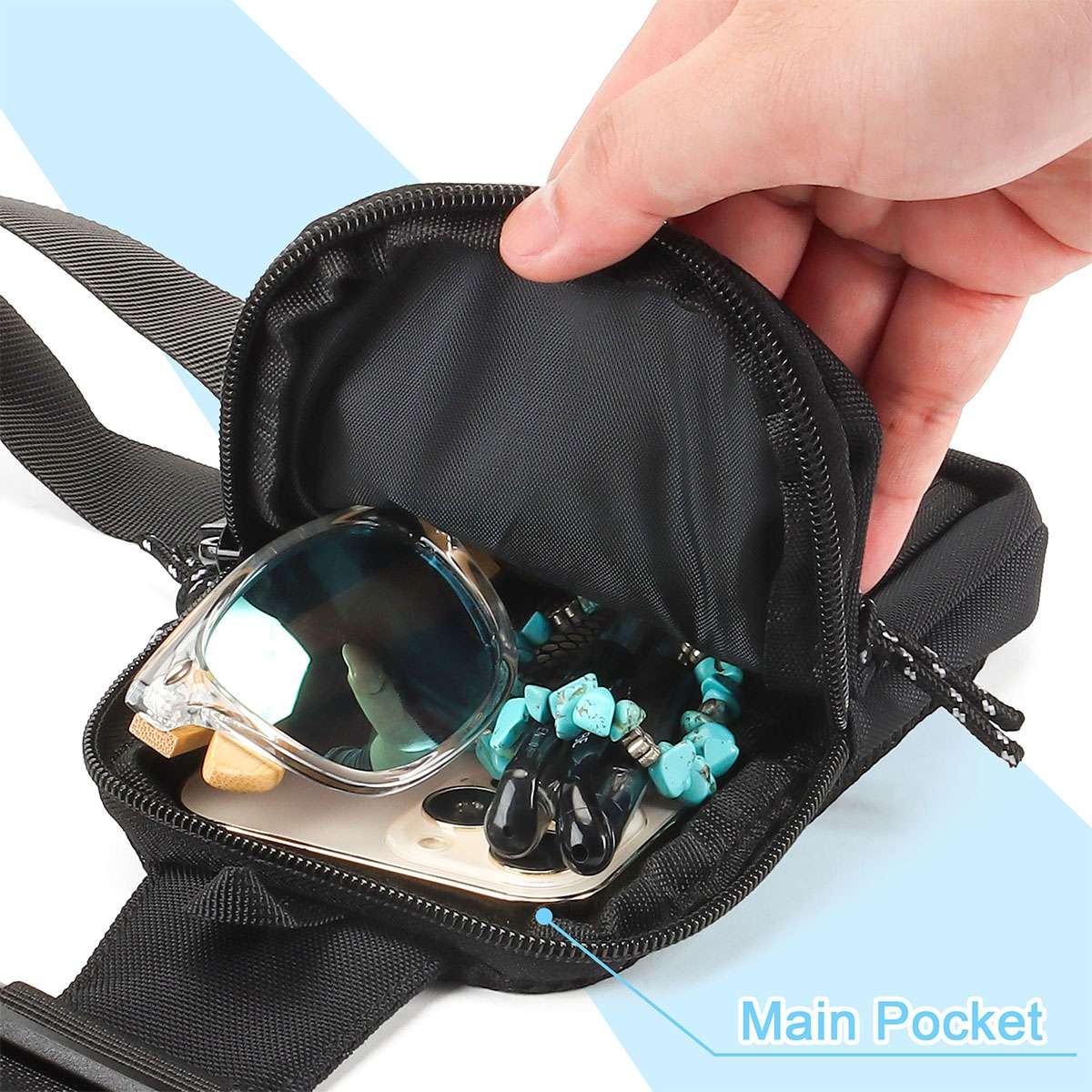 Men’s Sling Shoulder Bag Oxford Chest Pack Crossbody Casual Travel Phone Packet