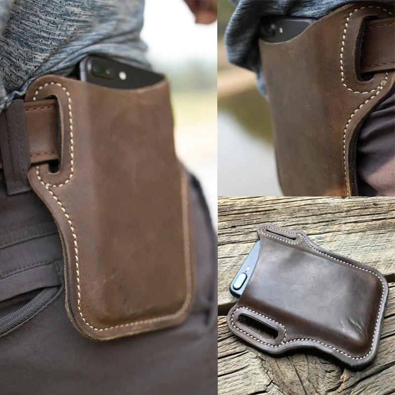 Funda para Teléfono Estuche de Cuero para Celular Ajustable al Cinturón Casual