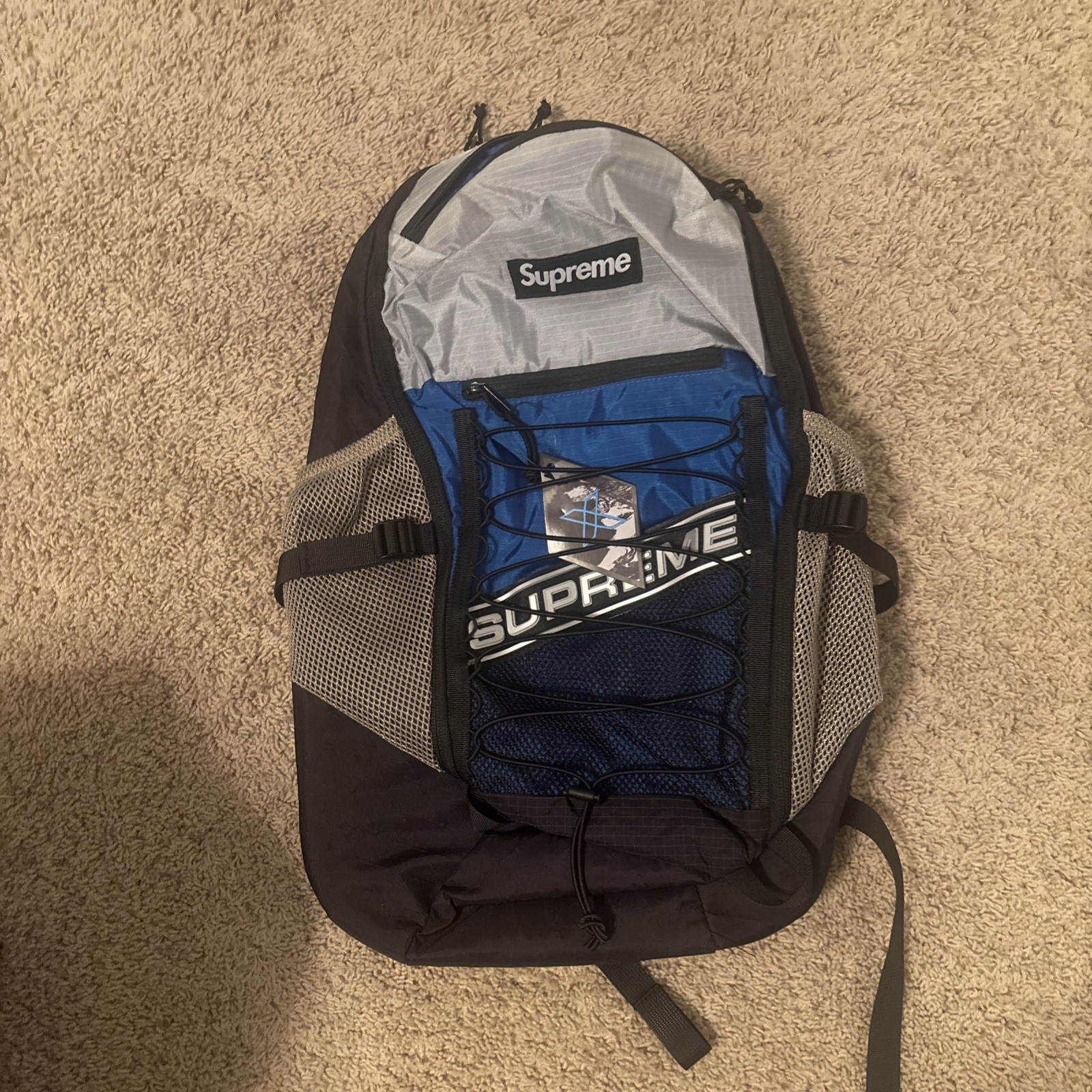 Brand New Authentic Supreme FW23 3D Logo Backpack Blue Box Logo