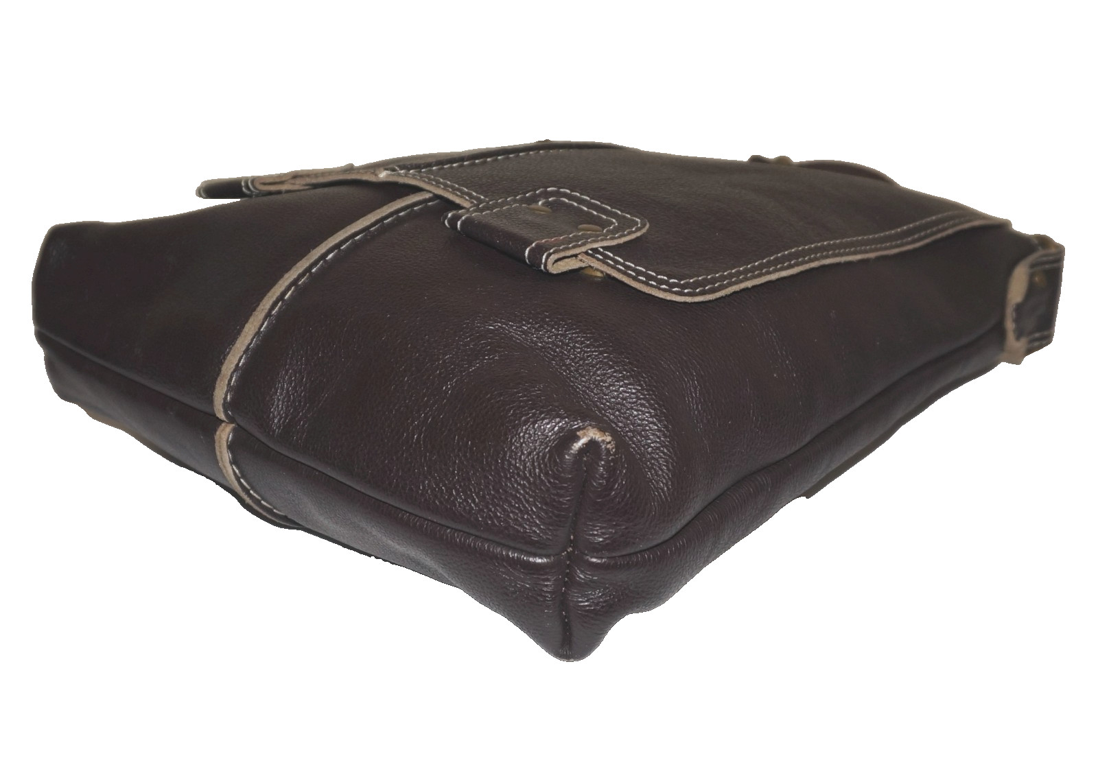 Vintage WILSONS LEATHER Dark Brown Leather Crossbody Bag 15×11 *WEAR