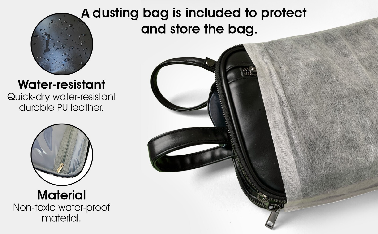 Extra Large Toiletry Bag for Men Travel Shaving Dopp Kit Organizer PU Leather