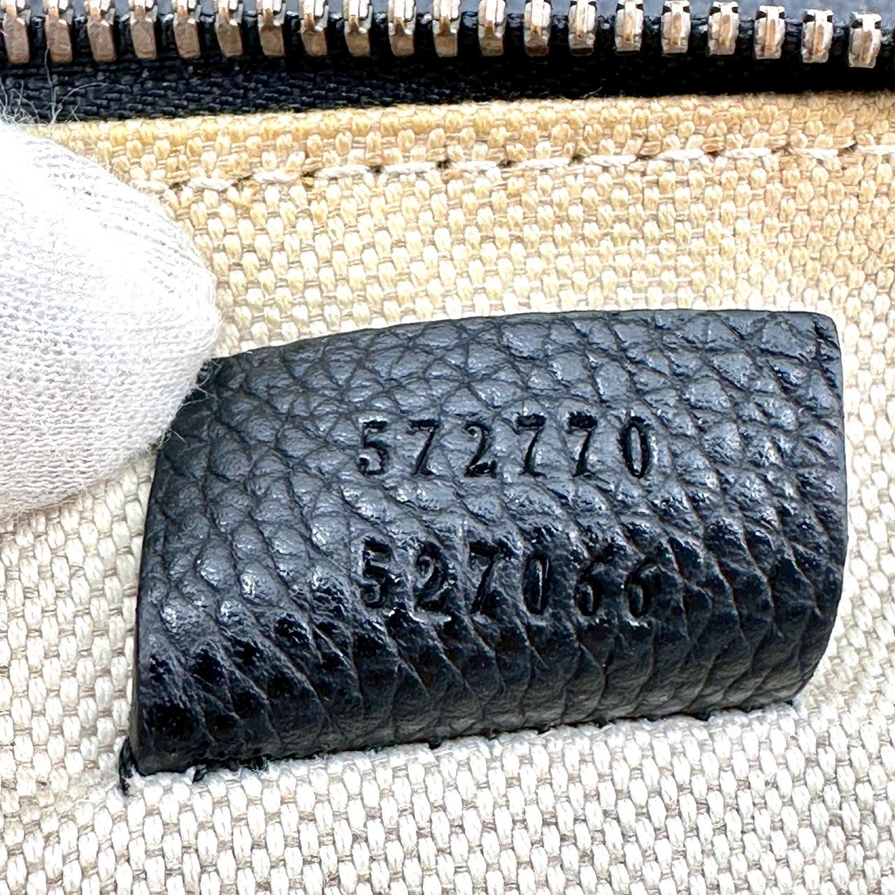 Gucci Logo Print Clutch Bag Second Bag Sherry Line Leather Black Authentic