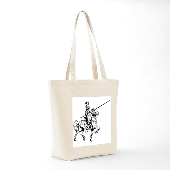 CafePress Mounted Knight Natural Canvas Tote Bag, Cloth Shopping Bag (107326468)