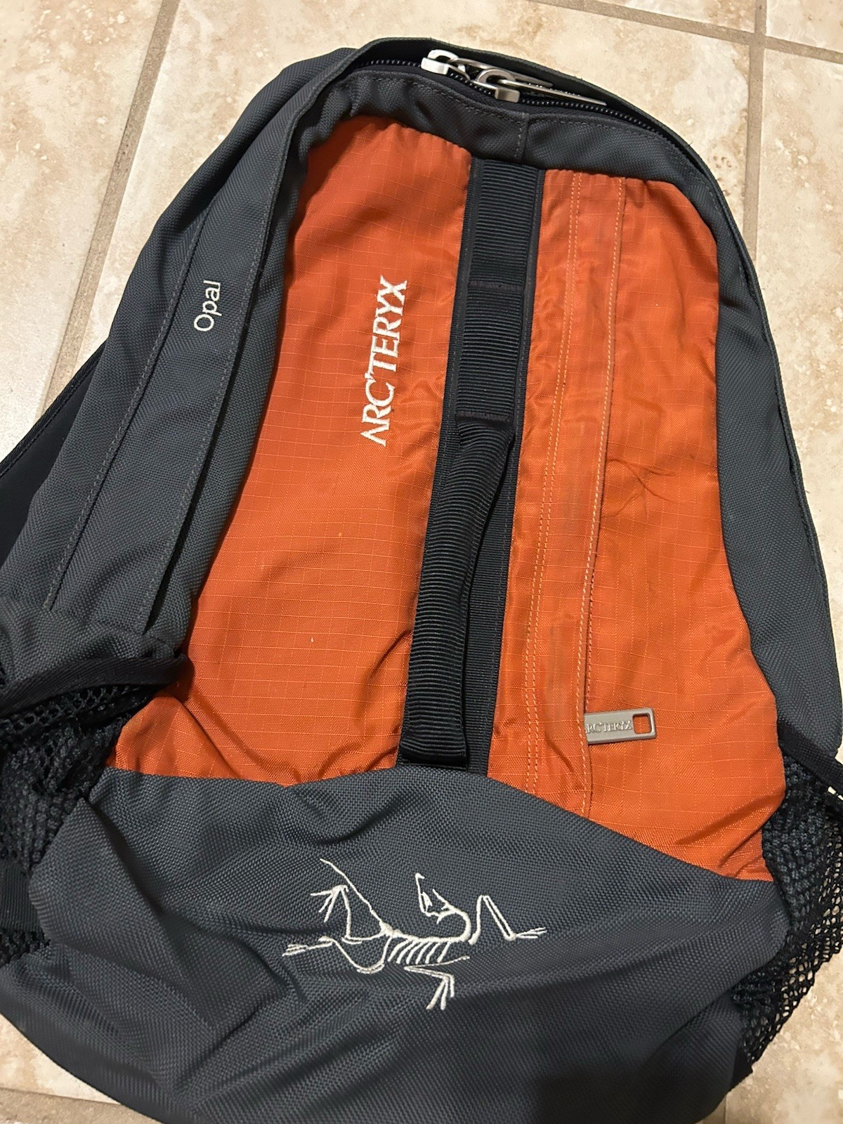 Arc’teryx Backpack Orange Gray Opal 100% Nylon Adjustable Shoulder Straps
