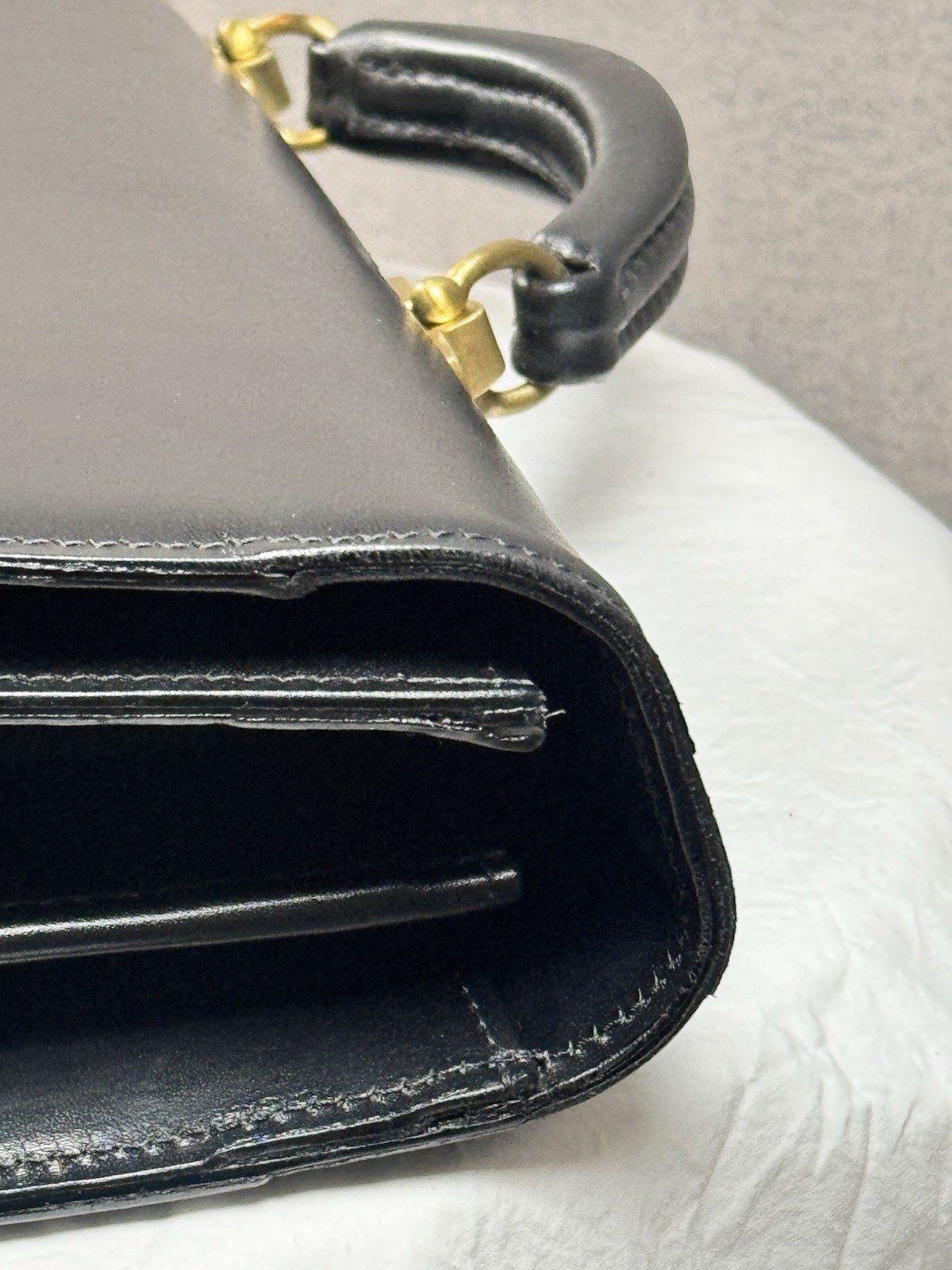 Schlesinger Black Leather Attaché Briefcase Brass Combination Lock Executive