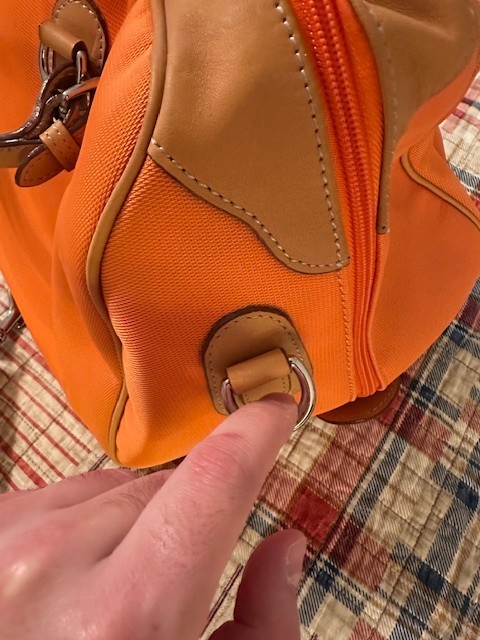 Mulholland Medium Orange Velocity Synthetic Hippo Duffel NWT