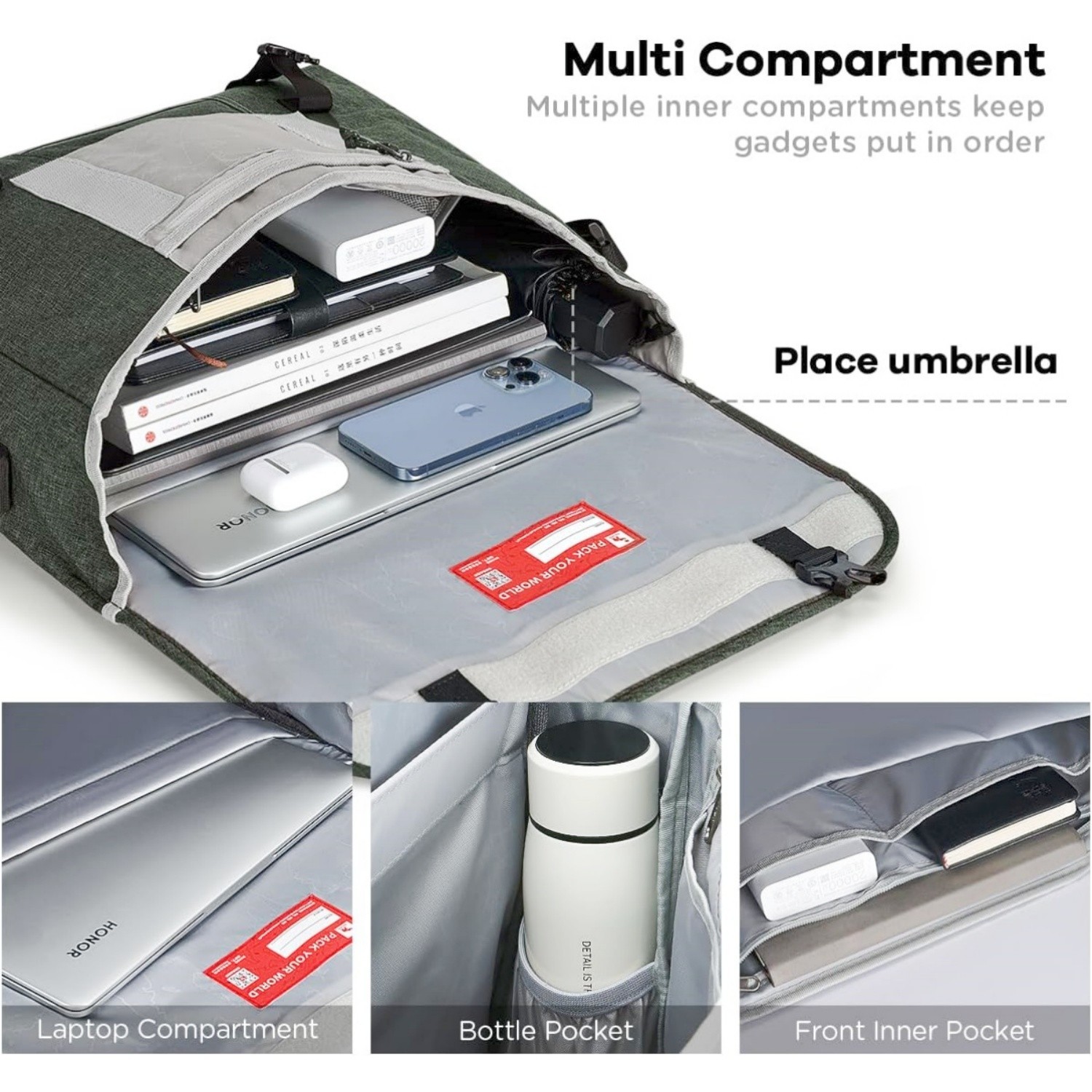 OIWAS Messenger Bag 15.6″ Laptop Shoulder Bag Crossbody Travel Bag for Men Women