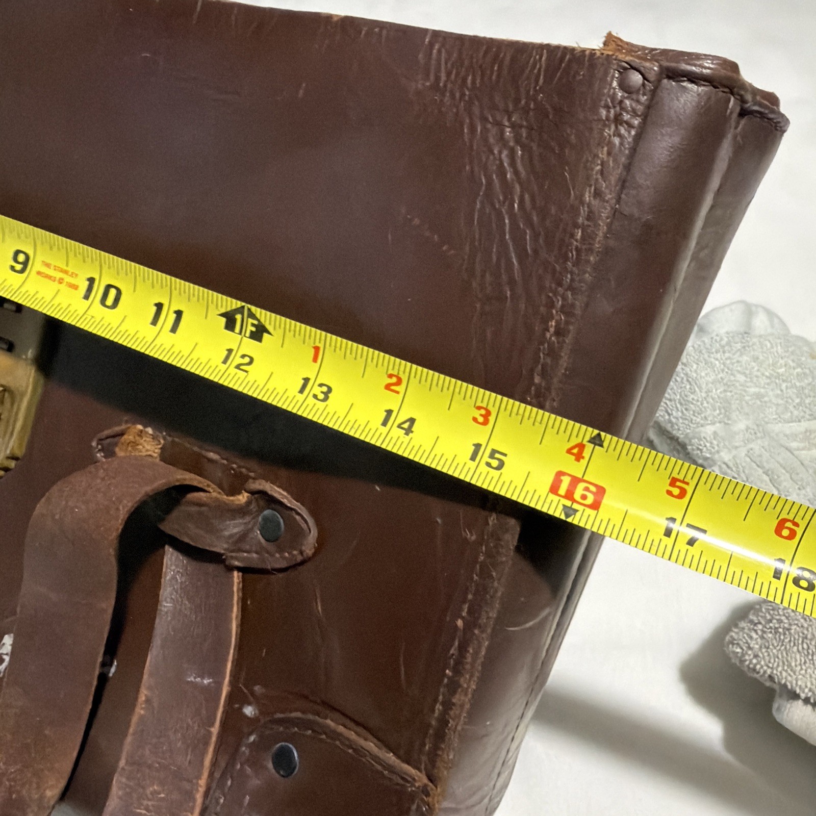 Vintage US Military Pilots Briefcase Brown Leather Briefcase Bag Movie Prop