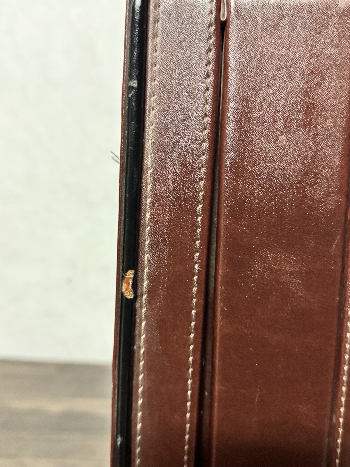Vintage Reed Genuine Leather Attache Briefcase Locking Brown Executive Case 18”