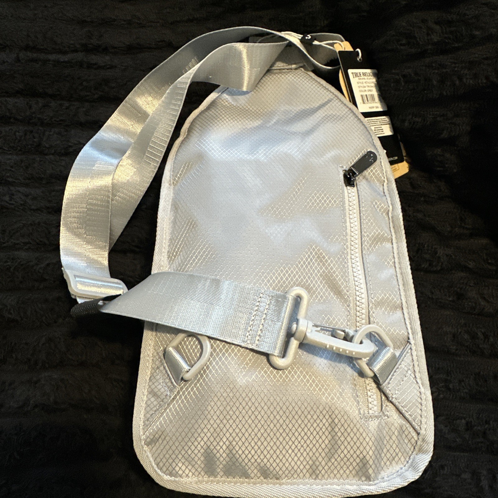 True Religion Buddha Patch Unisex Grey YETA 2.0 Crossbody Bag TR104144 New