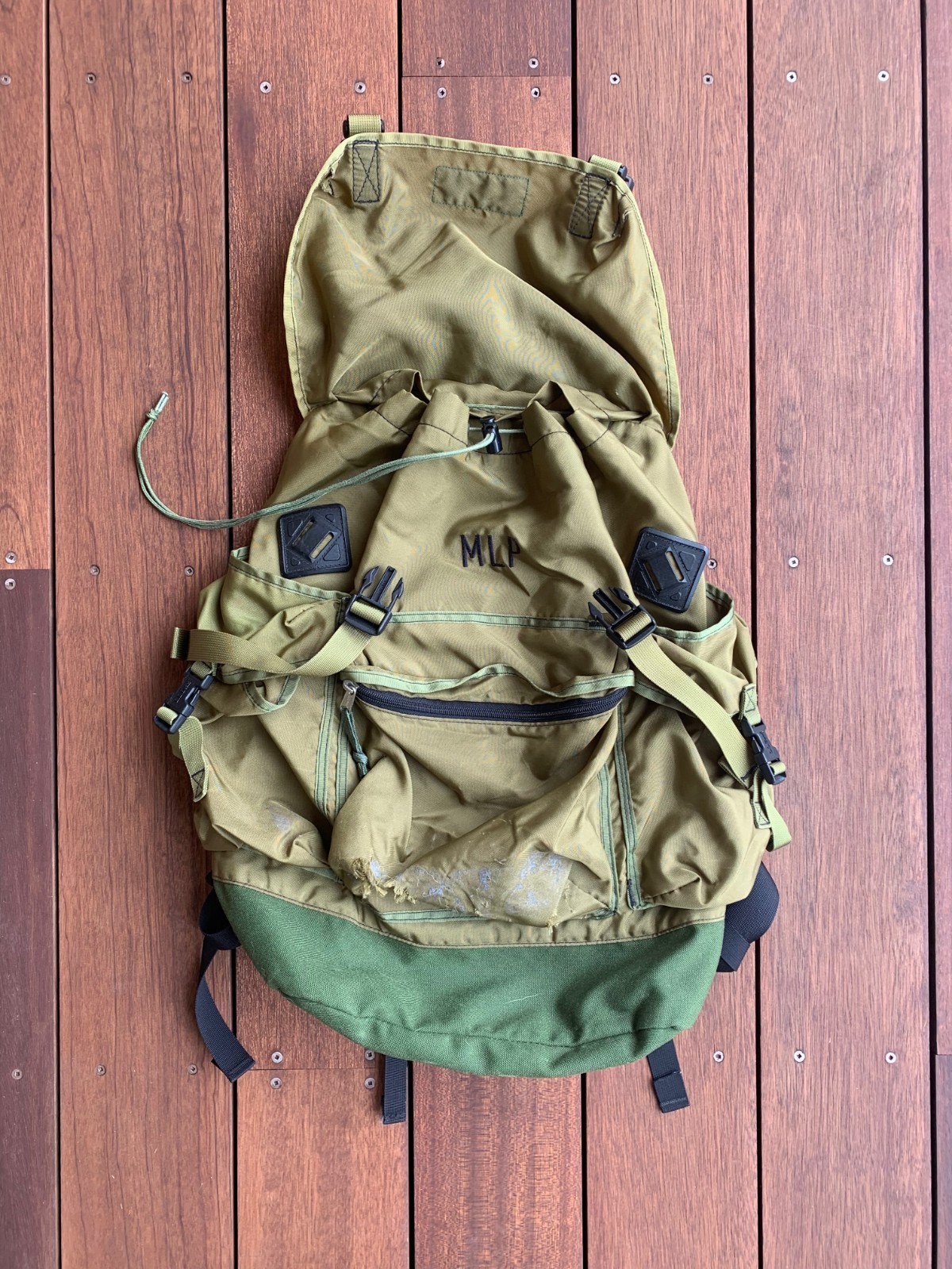 L.L.Bean Vintage 90s Continental Backpack Bag Rare Khaki Green Drab Ivy Classic