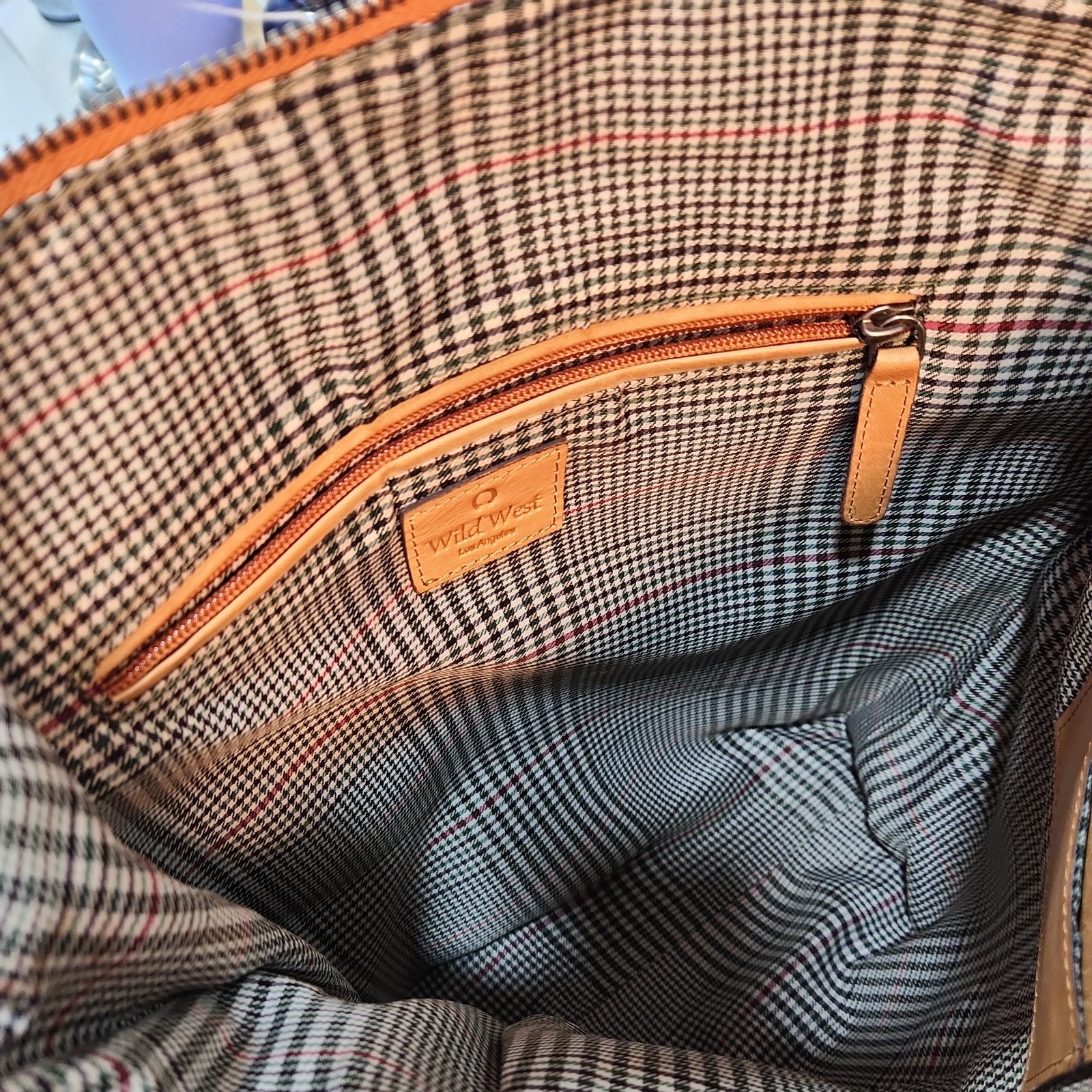 Wild West Los Angeles Brown Large Tote Bag Zip Closure Pockets Boho Indie