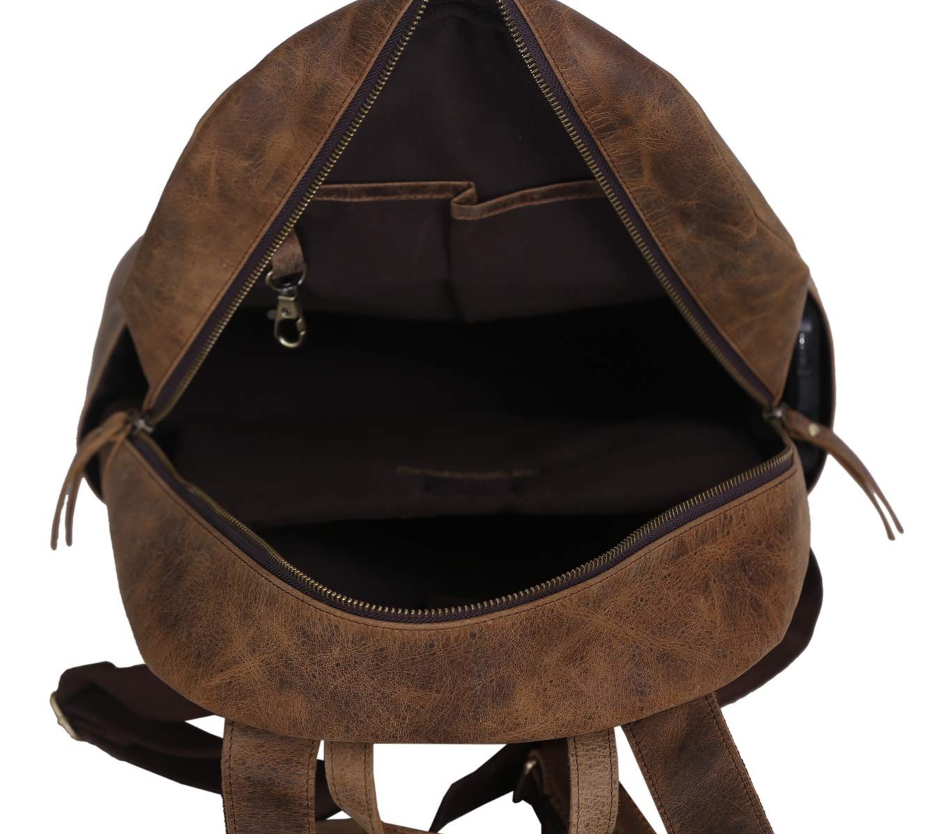 15 Inch Leather backpack rucksack laptop bag for women & men travel hiking tr…