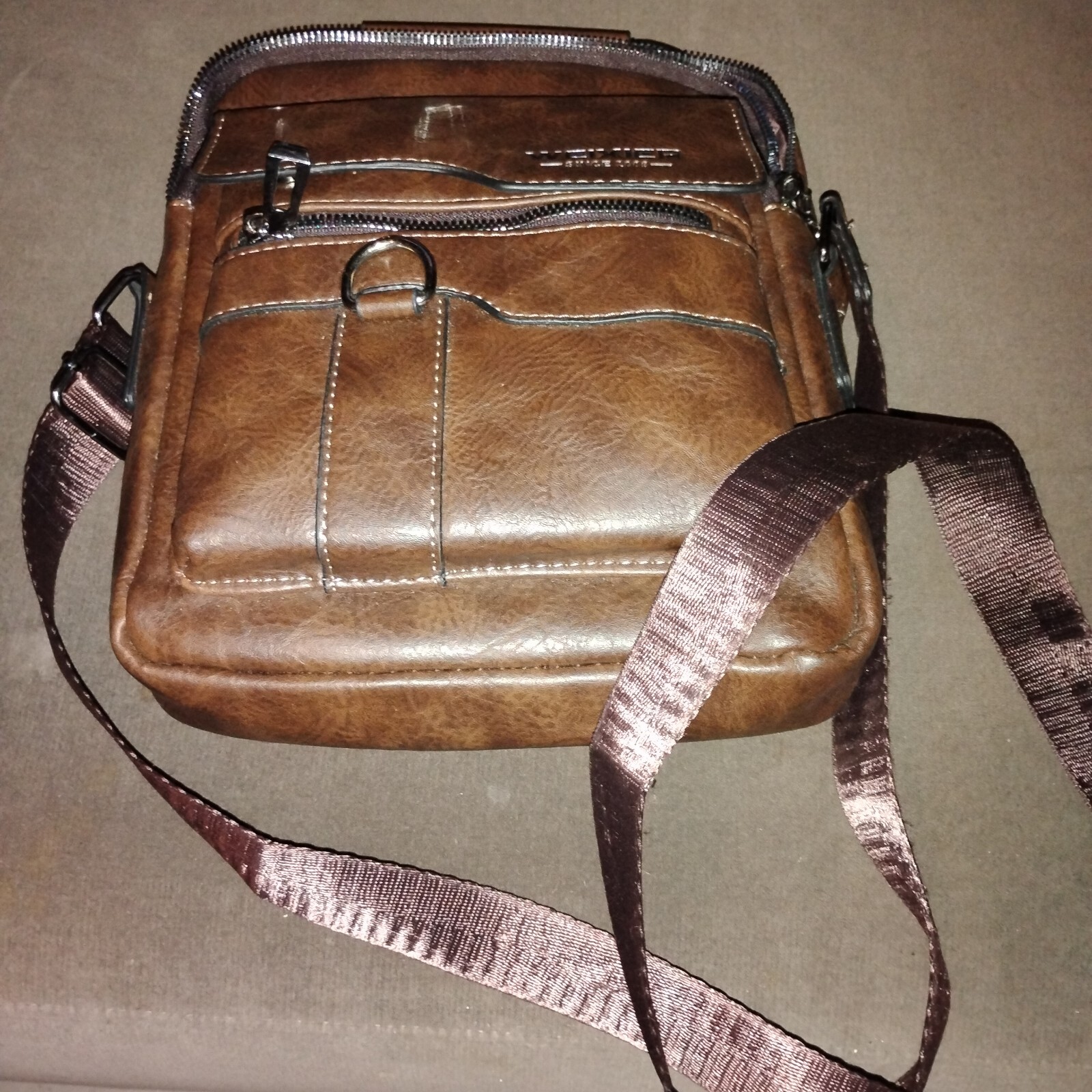 WEIXIER Men Crossbody Bag Shoulder Bag PU Leather Messenger Bag Handbag