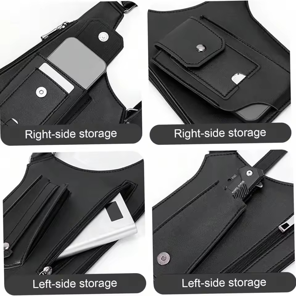 Adjustable PU Leather Wallet Holster Bag Waterproof Underarm Shoulder Bag