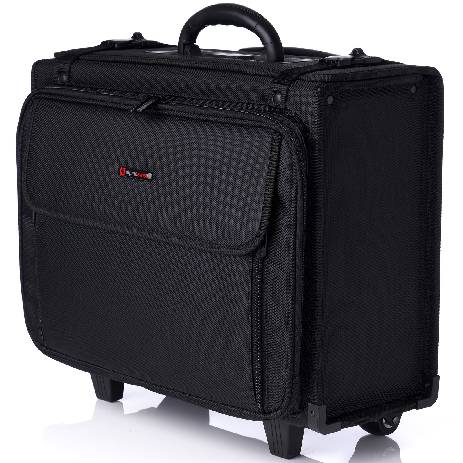 Alpine Swiss Rolling Briefcase Laptop Bag For Men Women Hard Side Catalog Case