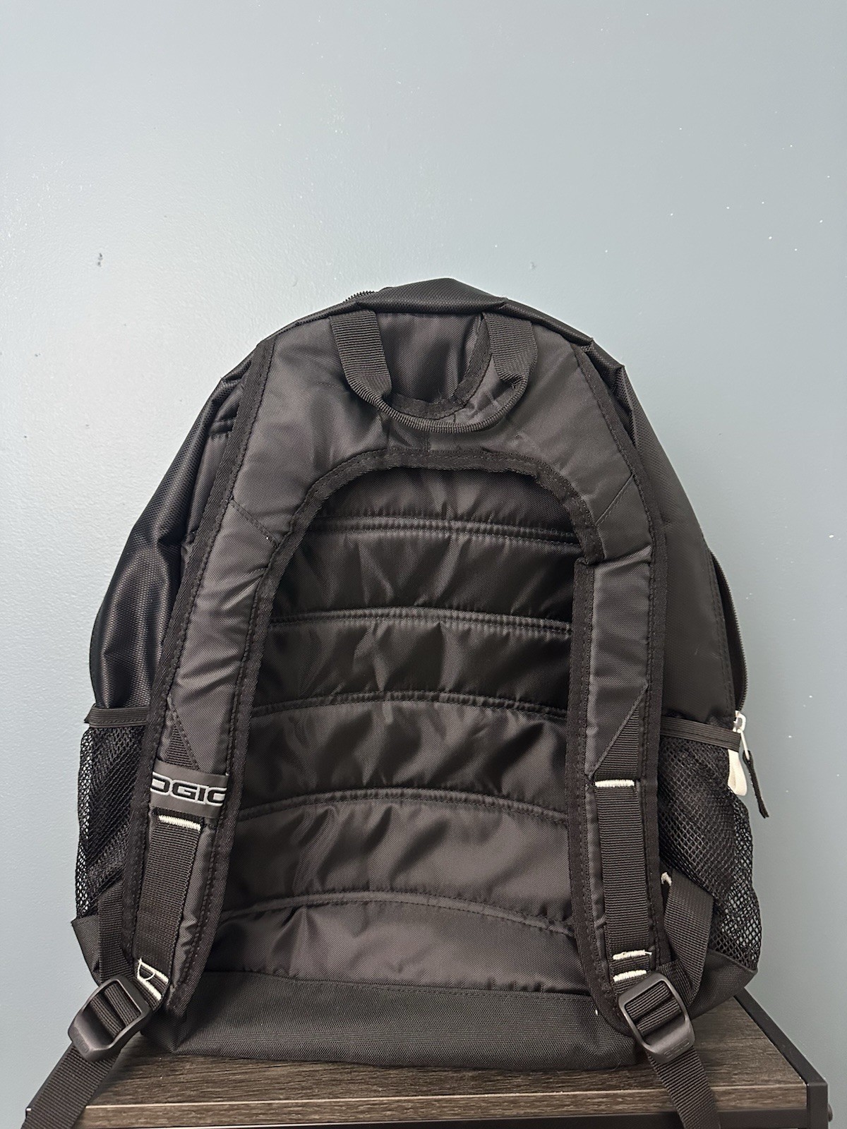 OGIO Black Club One Backpack Audio Pocket Padded Adjustable Straps Zip