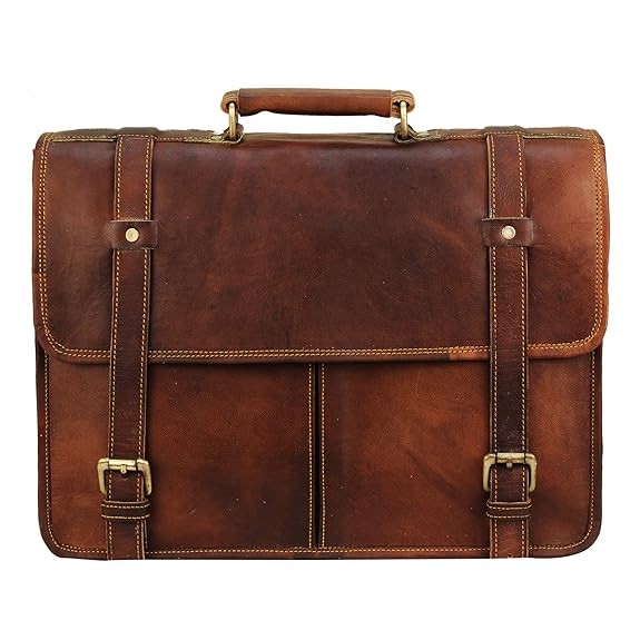 Leather Messenger Bag for Men Vintage Handmade Laptop Shoulder Briefcase Satchel
