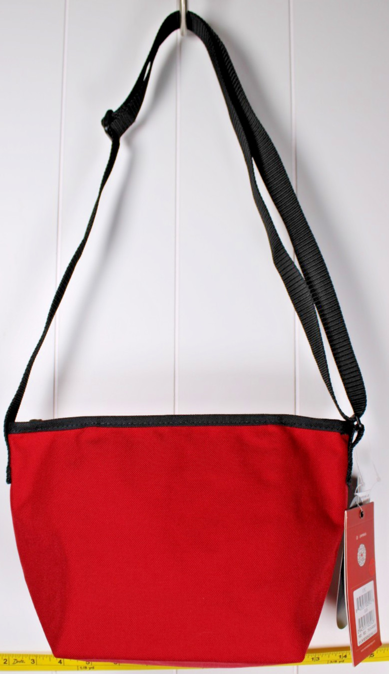 Manhattan Portage Messenger Bag Hook-and-Loop Closure Zip Pocket RED