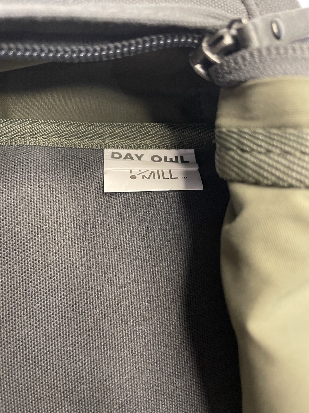 Day Owl DayPack Mini Waxed Canvas Backpack Padded Leather Handles Gray